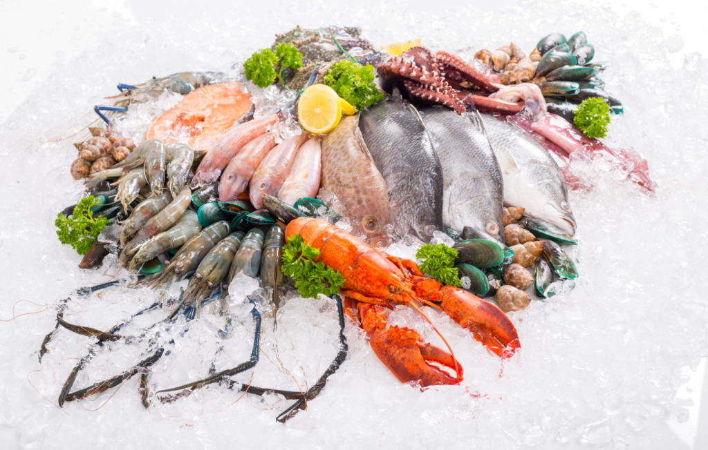 seafood sur glace